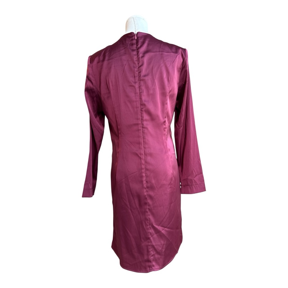 SBC5 Pink & purple ombre dress with long sleeves and tie front size small - Picture 3 of 4